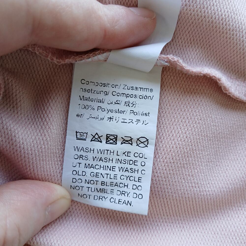 Shein Pink French Terry Shorts L contrast tape pockets drawstring elastic waist - Picture 5 of 9